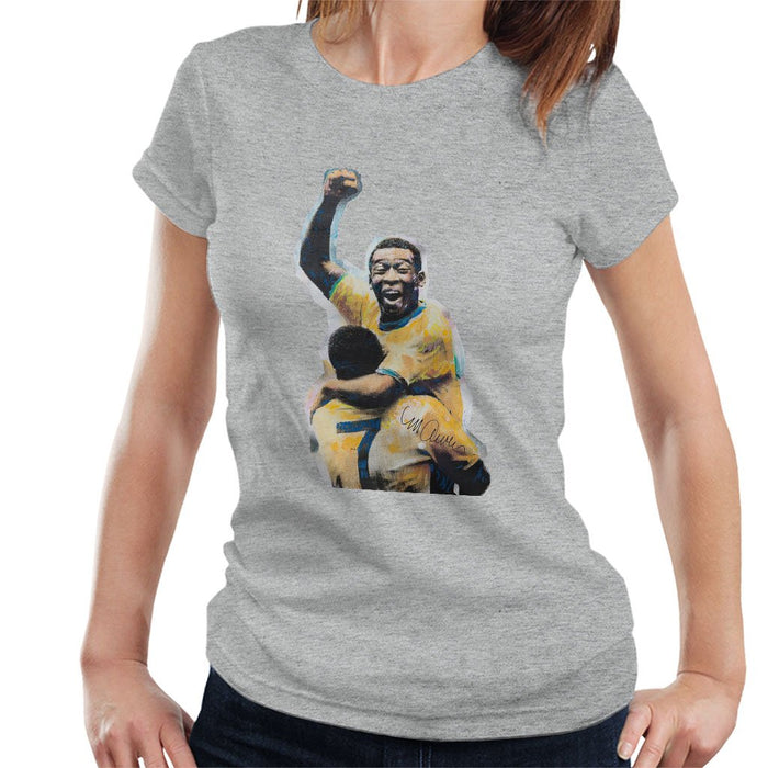 Sidney Maurer Original Portrait Of Pele Womens T-Shirt - Womens T-Shirt