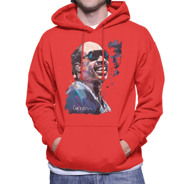 Sidney Maurer Original Portrait Of Stevie Wonder Mens Hooded Sweatshirt - Mens Hooded Sweatshirt