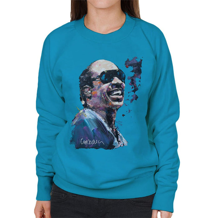 Sidney Maurer Original Portrait Of Stevie Wonder Womens Sweatshirt - Womens Sweatshirt