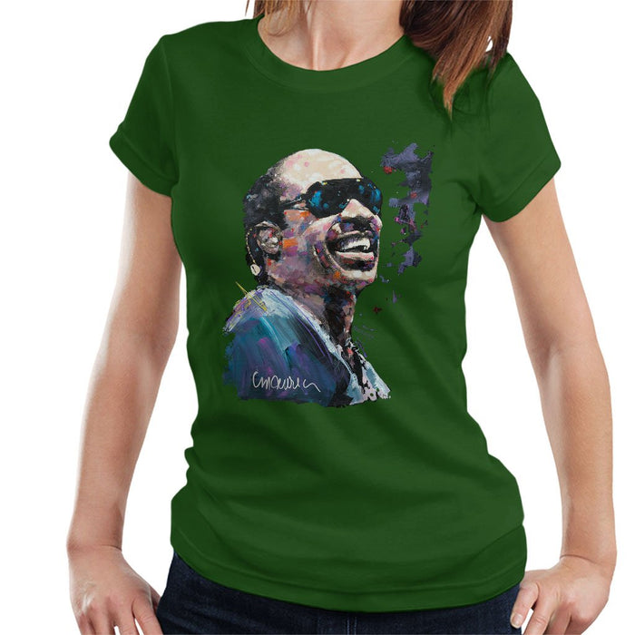 Sidney Maurer Original Portrait Of Stevie Wonder Womens T-Shirt - Womens T-Shirt