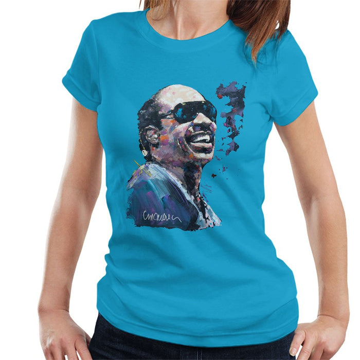 Sidney Maurer Original Portrait Of Stevie Wonder Womens T-Shirt - Womens T-Shirt