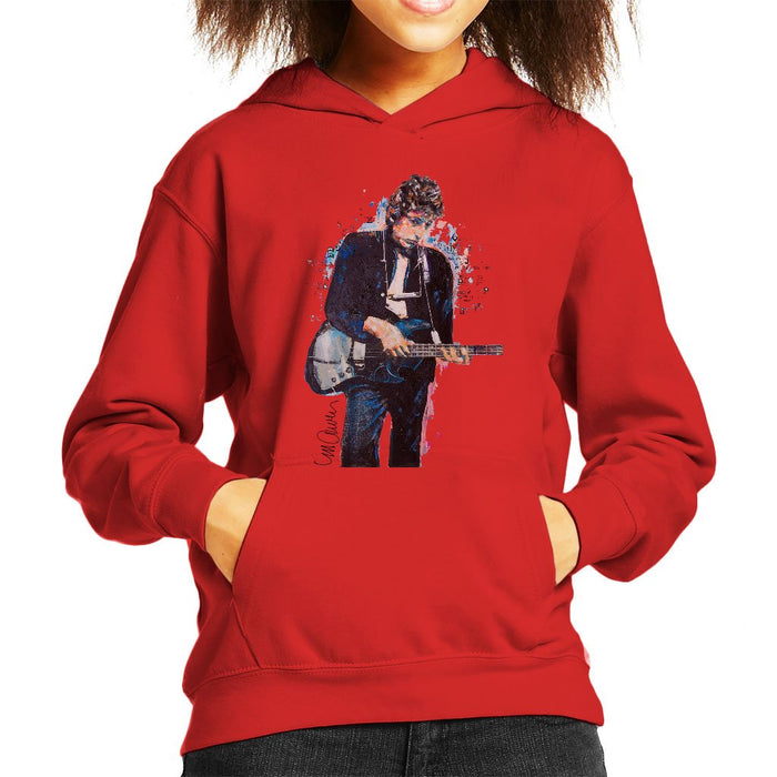 Sidney Maurer Original Portrait Of Bob Dylan On Bass Kids Hooded Sweatshirt - Kids Boys Hooded Sweatshirt