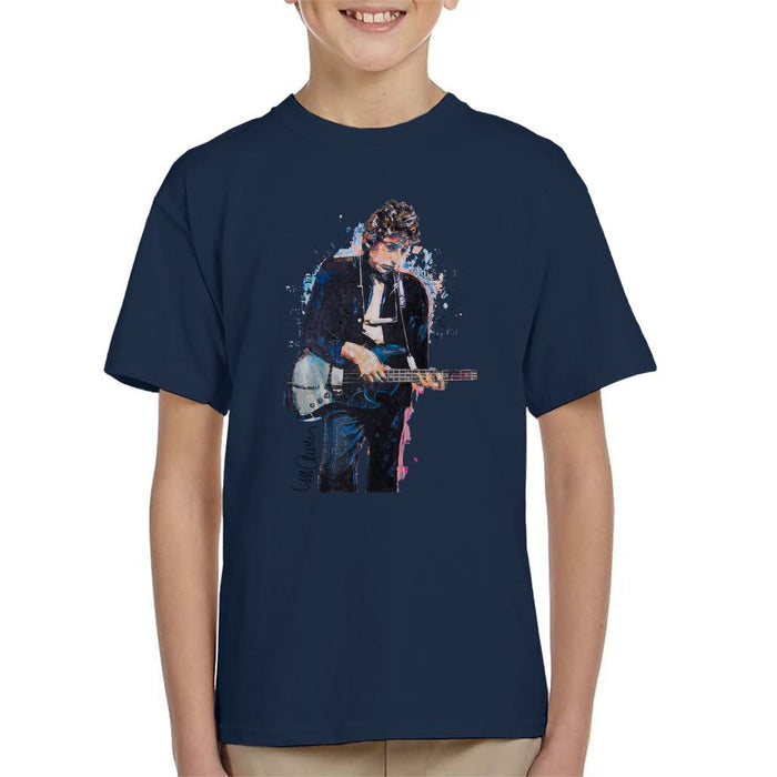 Sidney Maurer Original Portrait Of Bob Dylan On Bass Kids T-Shirt - Kids Boys T-Shirt