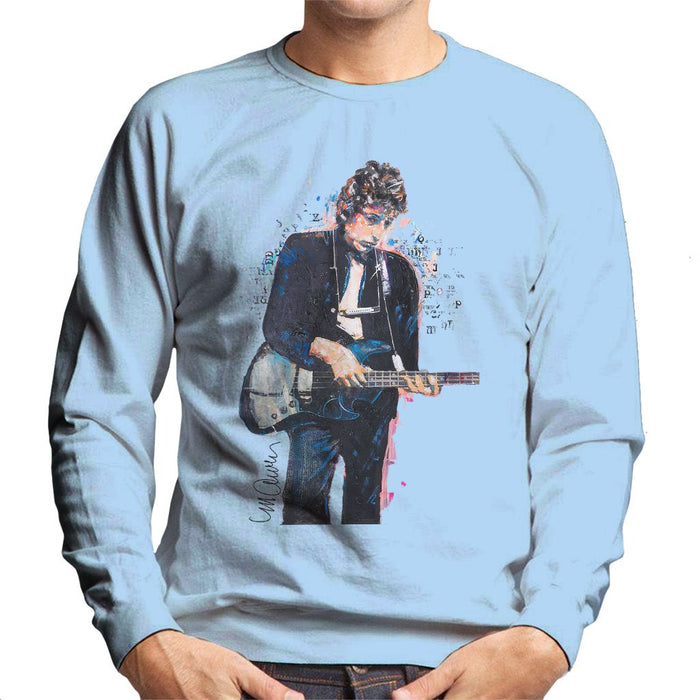 Sidney Maurer Original Portrait Of Bob Dylan On Bass Mens Sweatshirt - Mens Sweatshirt