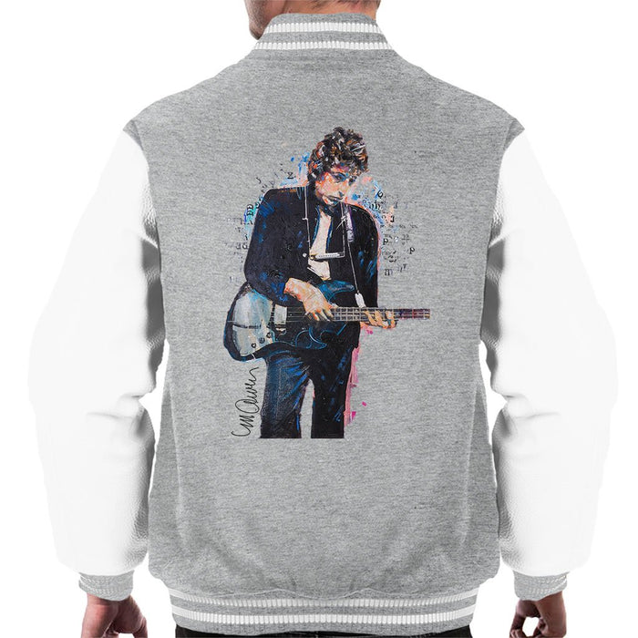 Sidney Maurer Original Portrait Of Bob Dylan On Bass Mens Varsity Jacket - Mens Varsity Jacket