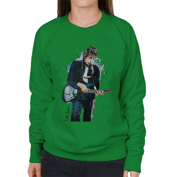 Sidney Maurer Original Portrait Of Bob Dylan On Bass Womens Sweatshirt - Womens Sweatshirt