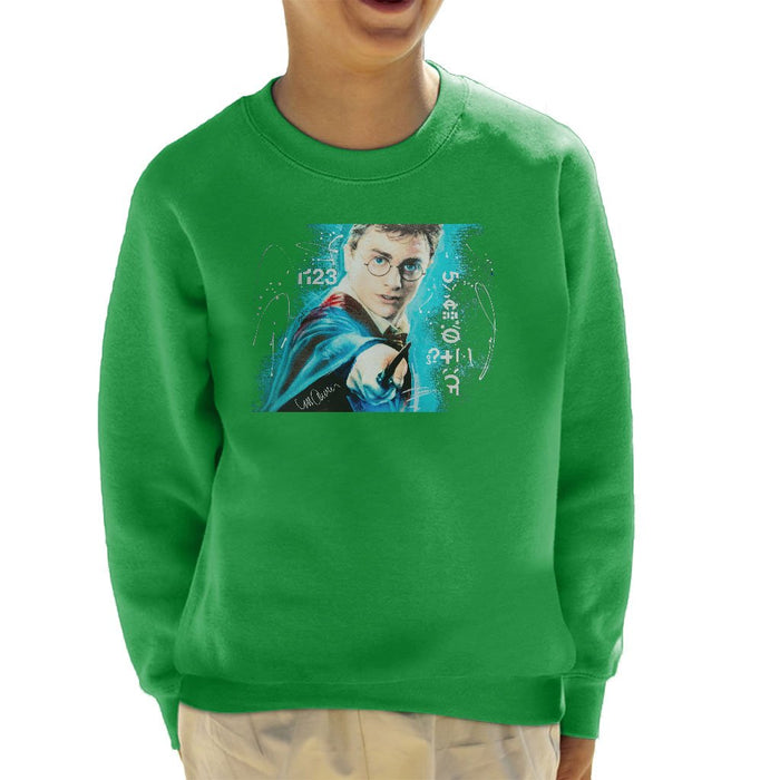 Sidney Maurer Original Portrait Of Daniel Radcliffe Harry Potter Kids Sweatshirt - Kids Boys Sweatshirt