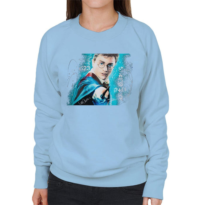 Sidney Maurer Original Portrait Of Daniel Radcliffe Harry Potter Womens Sweatshirt - Womens Sweatshirt