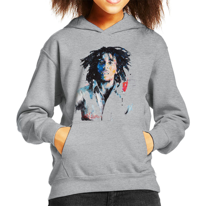 Sidney Maurer Original Portrait Of Bob Marley Kid's Hooded Sweatshirt