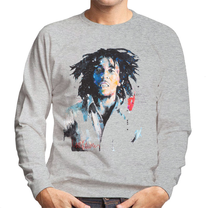 Sidney Maurer Original Portrait Of Bob Marley Men's Sweatshirt