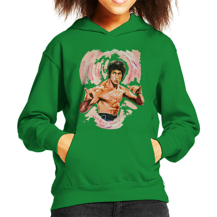 Sidney Maurer Original Portrait Of Bruce Lee Enter The Dragon Kid's Hooded Sweatshirt