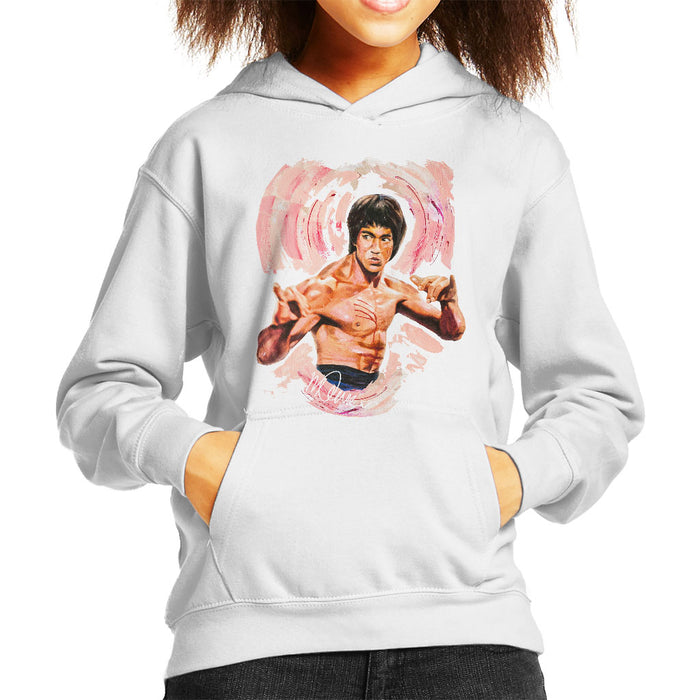 Sidney Maurer Original Portrait Of Bruce Lee Enter The Dragon Kid's Hooded Sweatshirt