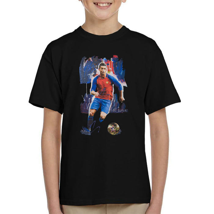 Sidney Maurer Original Portrait Of Cristiano Ronaldo Kid's T-Shirt
