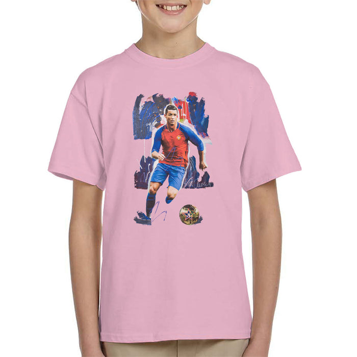 Sidney Maurer Original Portrait Of Cristiano Ronaldo Kid's T-Shirt