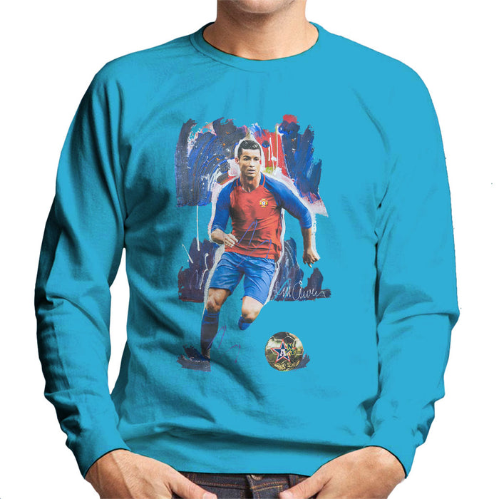 Sidney Maurer Original Portrait Of Cristiano Ronaldo Men's Sweatshirt