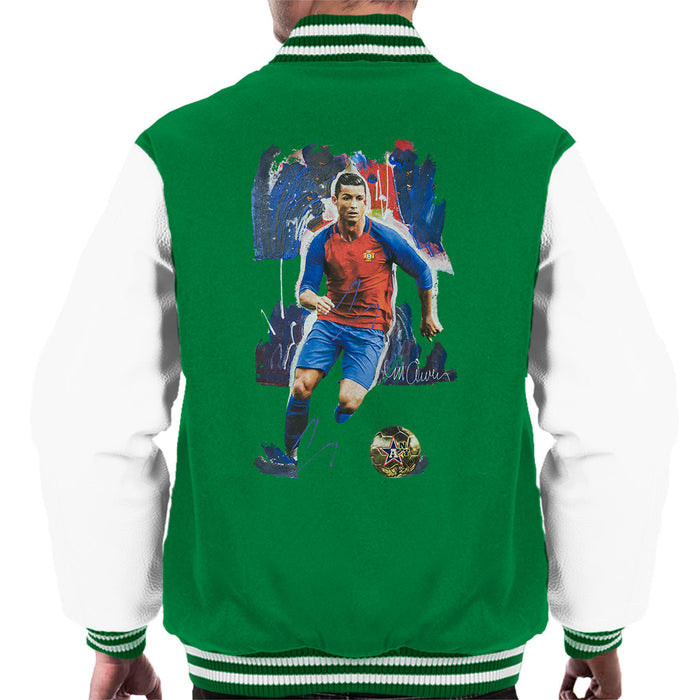 Sidney Maurer Original Portrait Of Cristiano Ronaldo Men's Varsity Jacket