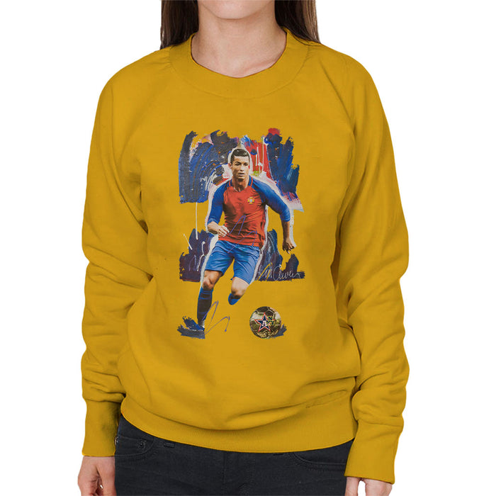 Sidney Maurer Original Portrait Of Cristiano Ronaldo Women's Sweatshirt