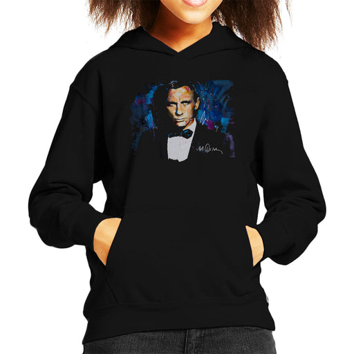 Sidney Maurer Original Portrait Of Daniel Craig James Bond Kid's Hooded Sweatshirt
