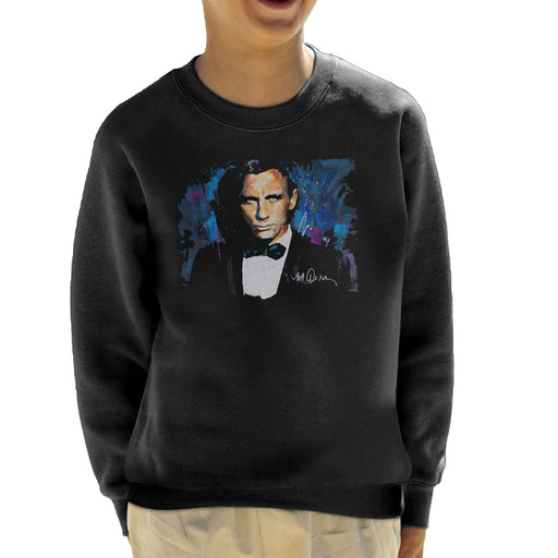 Sidney Maurer Original Portrait Of Daniel Craig James Bond Kid's Sweatshirt