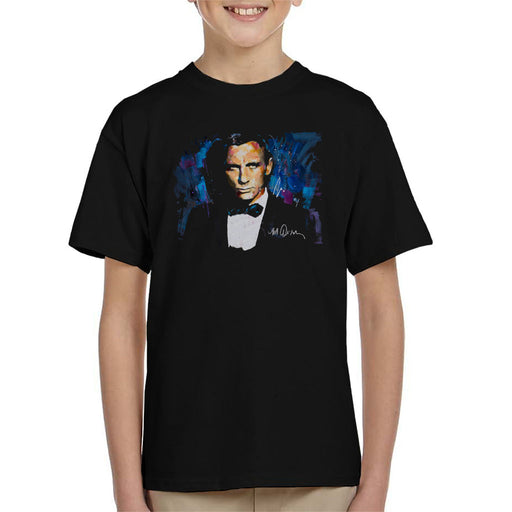 Sidney Maurer Original Portrait Of Daniel Craig James Bond Kid's T-Shirt