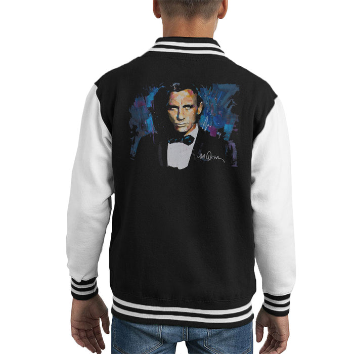 Sidney Maurer Original Portrait Of Daniel Craig James Bond Kid's Varsity Jacket