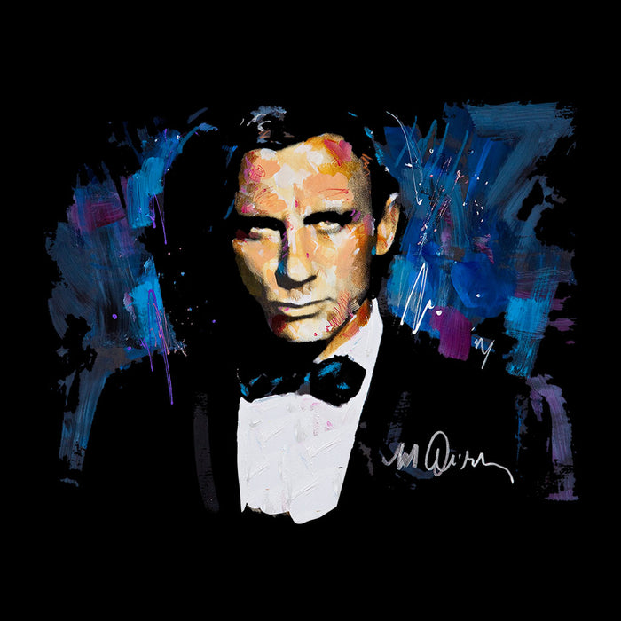 Sidney Maurer Original Portrait Of Daniel Craig James Bond Kid's Hooded Sweatshirt