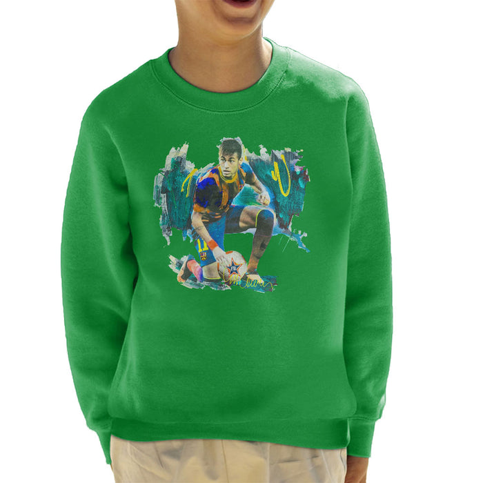 Sidney Maurer Original Portrait Of Neymar Barcelona FC Kid's Sweatshirt