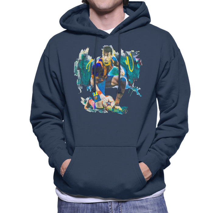 Sidney Maurer Original Portrait Of Neymar Barcelona FC Men's Hooded Sweatshirt