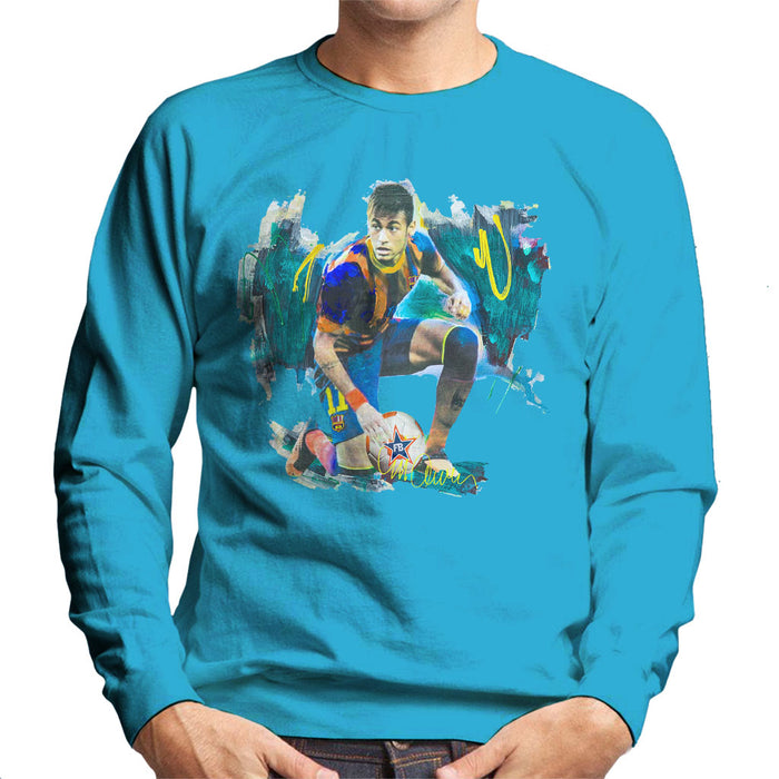 Sidney Maurer Original Portrait Of Neymar Barcelona FC Men's Sweatshirt