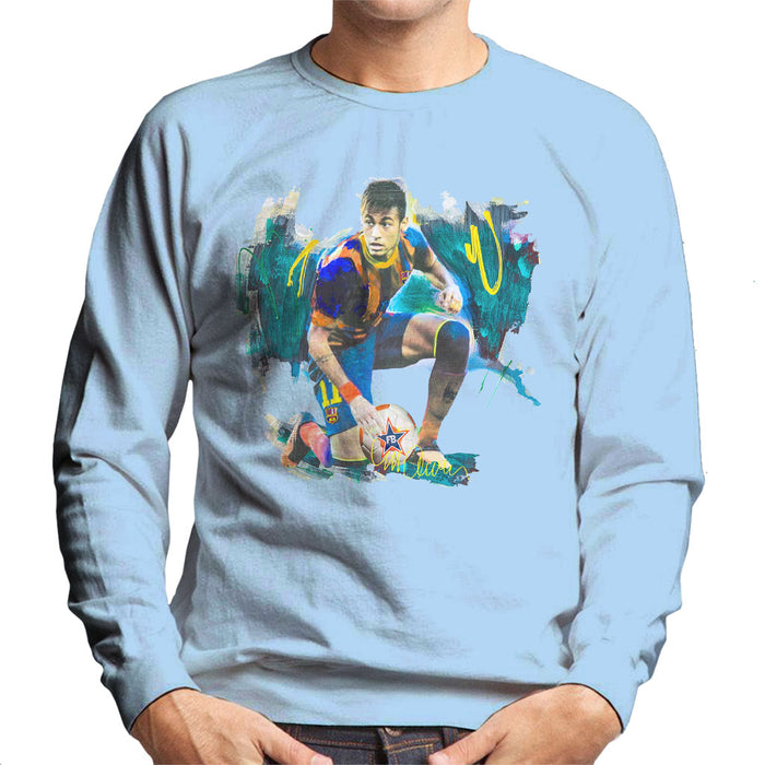 Sidney Maurer Original Portrait Of Neymar Barcelona FC Men's Sweatshirt