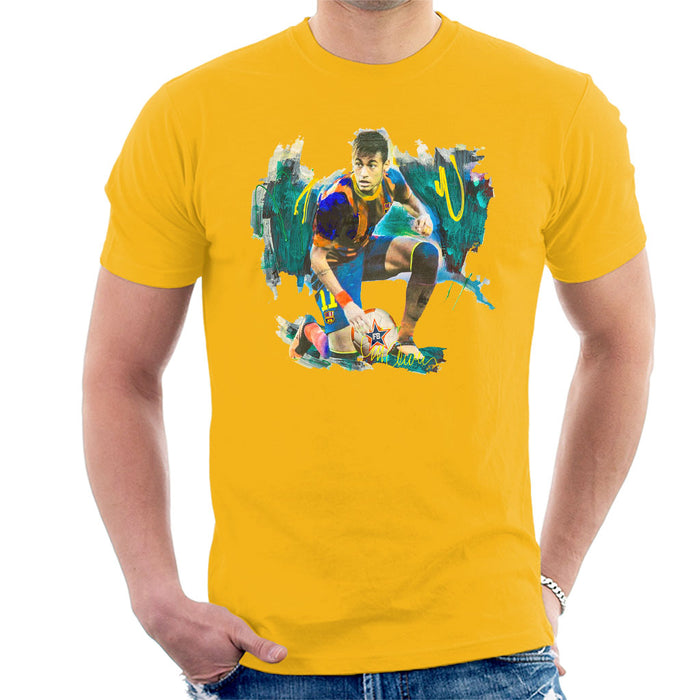 Sidney Maurer Original Portrait Of Neymar Barcelona FC Men's T-Shirt