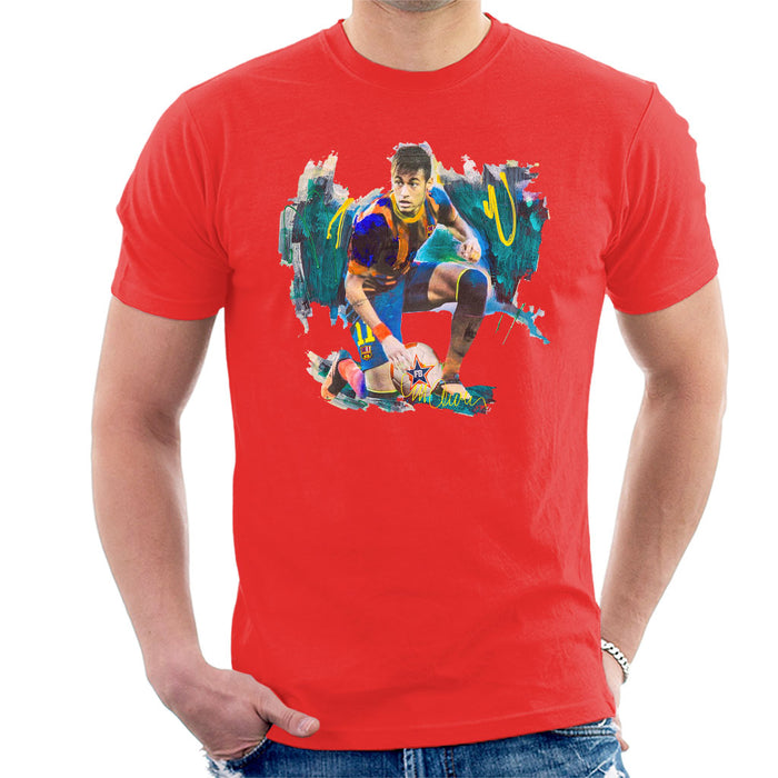 Sidney Maurer Original Portrait Of Neymar Barcelona FC Men's T-Shirt