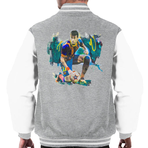 Sidney Maurer Original Portrait Of Neymar Barcelona FC Men's Varsity Jacket