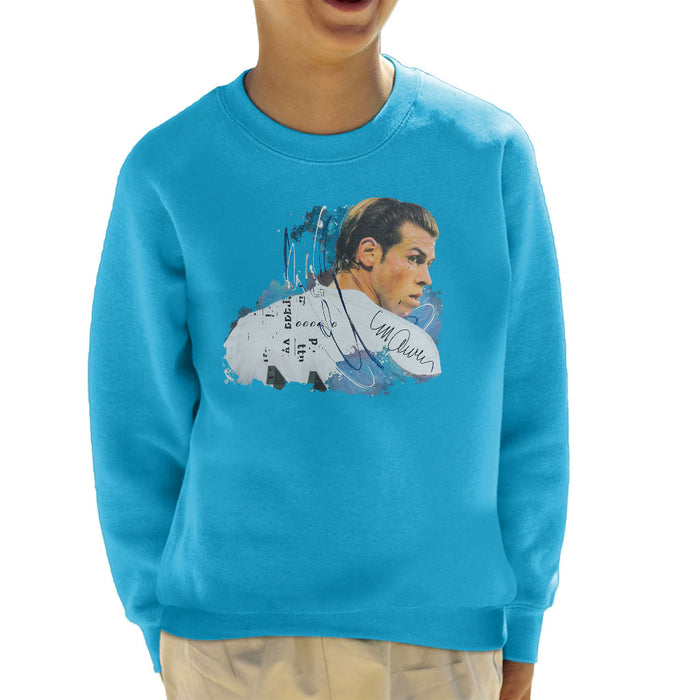 Sidney Maurer Original Portrait Of Gareth Bale Kid's Sweatshirt