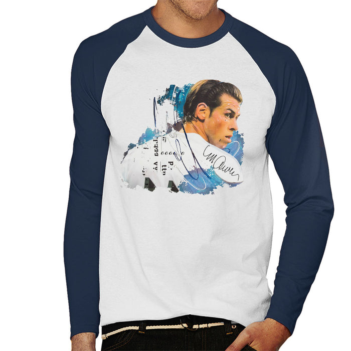 Sidney Maurer Original Portrait Of Gareth Bale Men's Baseball Long Sleeved T-Shirt