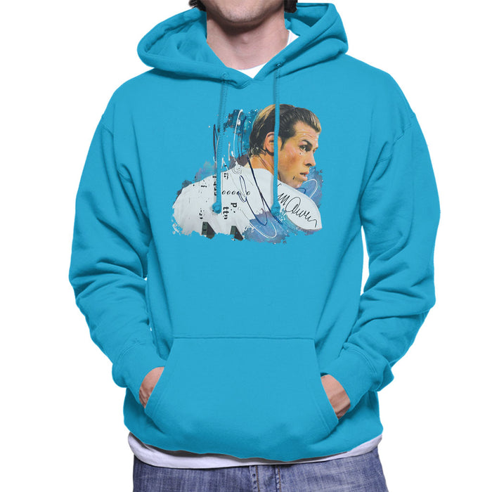 Sidney Maurer Original Portrait Of Gareth Bale Men's Hooded Sweatshirt