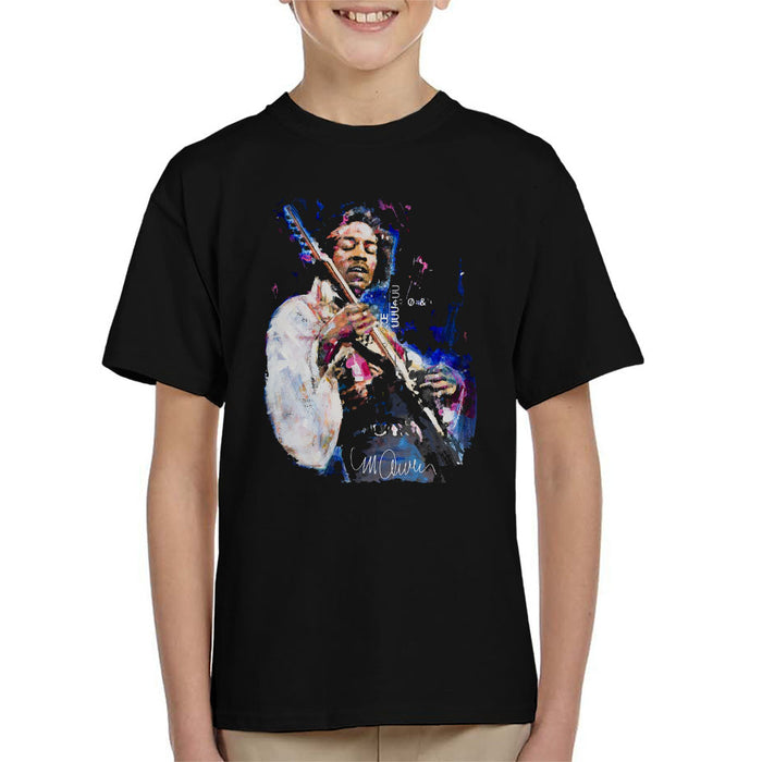 Sidney Maurer Original Portrait Of Jimi Hendrix Kid's T-Shirt