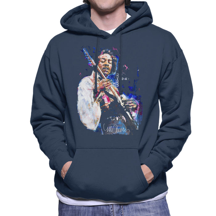 Sidney Maurer Original Portrait Of Jimi Hendrix Men's Hooded Sweatshirt