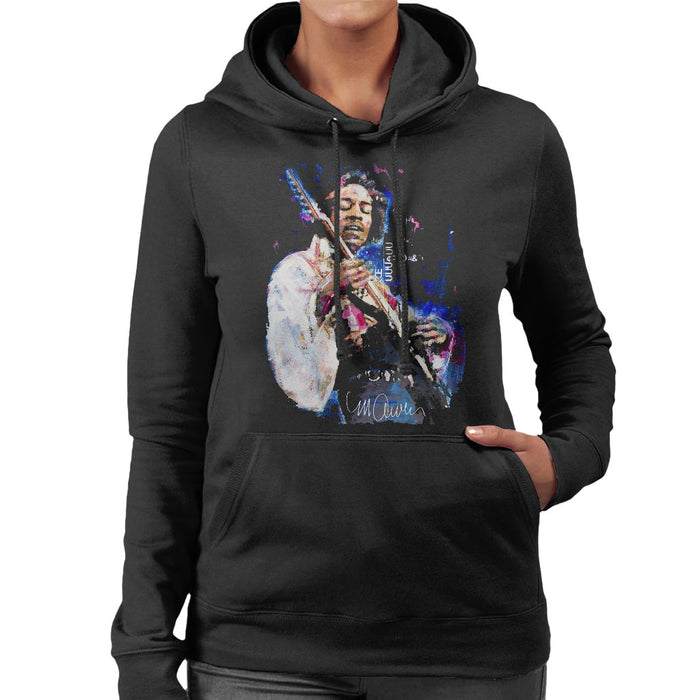 Sidney Maurer Original Portrait Of Jimi Hendrix Women's Hooded Sweatshirt