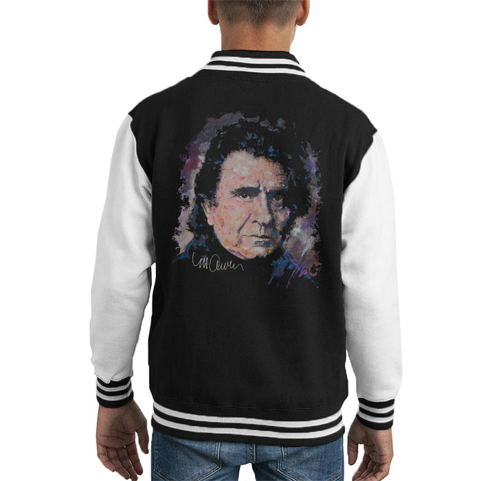 Sidney Maurer Original Portrait Of Johnny Cash Kid's Varsity Jacket