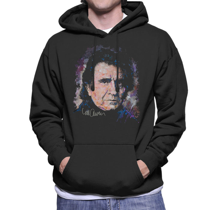 Sidney Maurer Original Portrait Of Johnny Cash Men's Hooded Sweatshirt