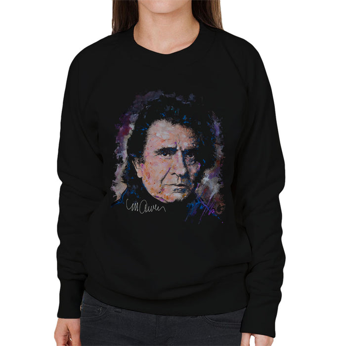 Sidney Maurer Original Portrait Of Johnny Cash Women's Sweatshirt