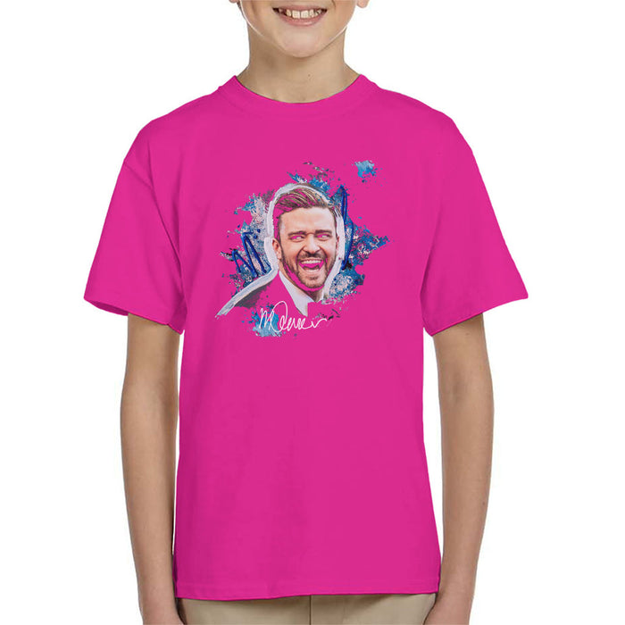 Sidney Maurer Original Portrait Of Justin Timberlake Kid's T-Shirt