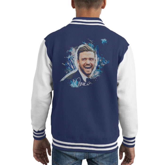Sidney Maurer Original Portrait Of Justin Timberlake Kid's Varsity Jacket