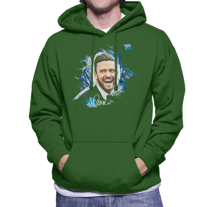 Sidney Maurer Original Portrait Of Justin Timberlake Men's Hooded Sweatshirt