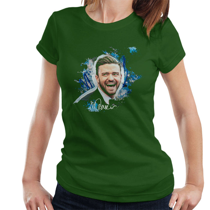 Sidney Maurer Original Portrait Of Justin Timberlake Women's T-Shirt