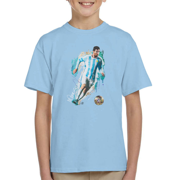 Sidney Maurer Original Portrait Of Lionel Messi Kid's T-Shirt