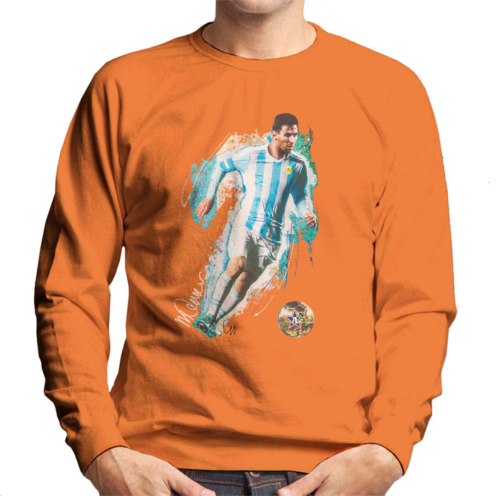 Sidney Maurer Original Portrait Of Lionel Messi Men's Sweatshirt