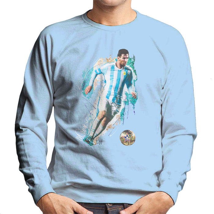 Sidney Maurer Original Portrait Of Lionel Messi Men's Sweatshirt