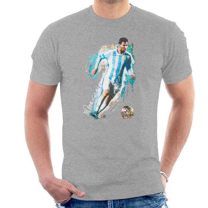 Sidney Maurer Original Portrait Of Lionel Messi Men's T-Shirt